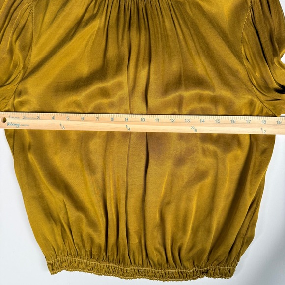 Bella Dahl Yellow Gold Long Sleeve Blouse Top Size Large - Picture 13 of 14